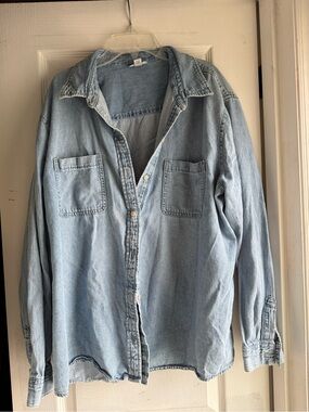 a.n.a Light Blue Denim Shirt Jacket (boyfriend fit)